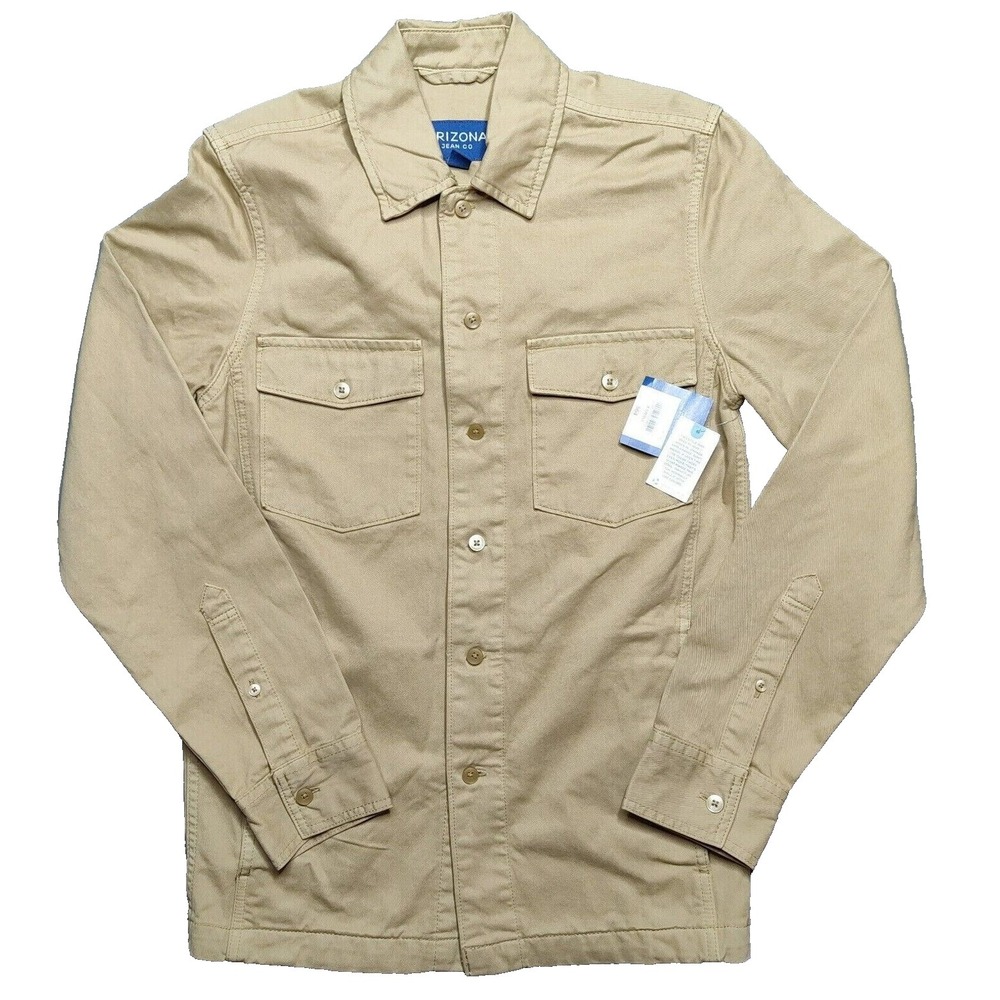 Arizona Jean Co Men XS Valley Forge Tan 100% Cotton Denim‎ Chore Jacket NEW